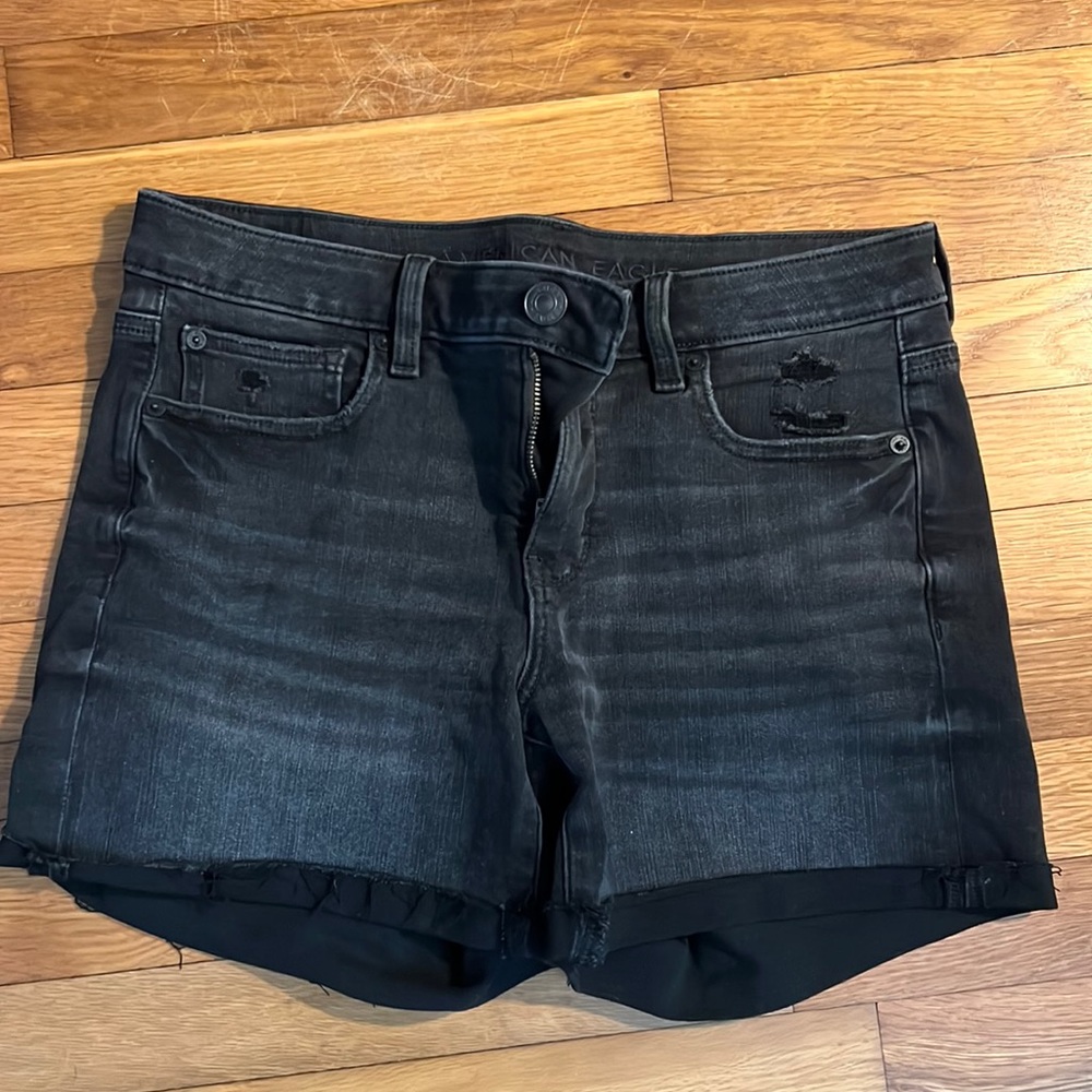 AE Black Dream Jean Midi Shorts